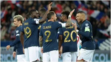 Kylian Mbappe, Youssof Fofana, Jonathan Clauss, France.