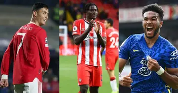 Mohammed Salisu, Ronaldo and Reece James playing for their clubs. SOURCE: Twitter/ @SouthamptonFC @ChelseaFC @ManUtd