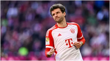 Thomas Muller's Bayern will face Arsenal in the Champions League quarter final.