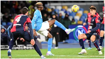 Victor Osimhen during the Serie A match between SSC Napoli and Cagliari Calcio. Photo: Franco Romano.