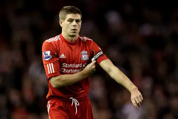 Steven Gerrard during the Barclays Premier League match against Blackburn Rovers at Anfield on December 26, 2011