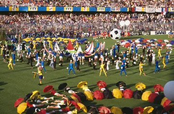 Opening ceremony at the Rasunda Stadium