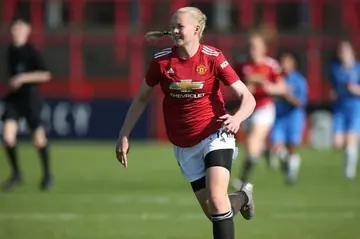 Ole's daughter Karna Solskjaer in action for Man United's women academy