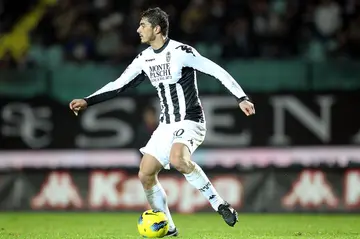 Matteo Contini of AC Siena in action during the Serie A match