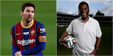 Pele congratulates Lionel Messi for equaling his 643 goals for one club