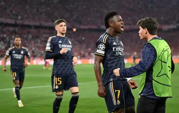 Real Madrid's Vinicius Junior scored two goals as his side drew 2-2 at Bayern Munich in the Champions League semi-final first leg