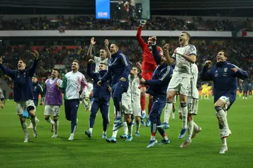 Italy players celebrate after drawing with Ukraine to qualify for Euro 2024