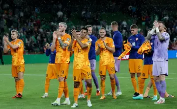 Netherlands celebrate their win against the Republic of Ireland