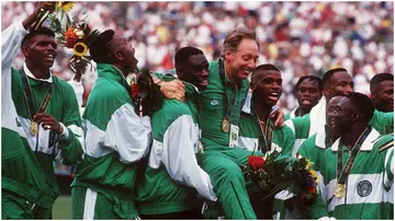 Nigeria, 1996 Olympics, Victor Ikpeba, Cameroon, Super Eagles, Nwakwo Kanu, Sunday Olise, Taribo West