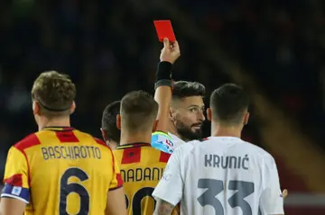 Olivier Giroud was sent off for dissent