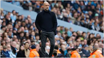 Pep Guardiola has maintained that Arsenal still have an edge over Manchester City. Photo by James Baylis.