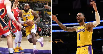 LeBron James, D'Angelo Russell, Los Angeles Lakers, New Orleans Pelicans