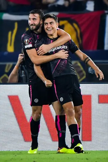 Paulo Dybala (R) has scored four times for Roma since arriving in the summer