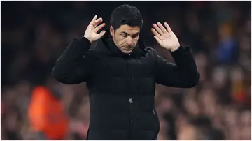 Mikel Arteta looks dejected during the Premier League match between Arsenal FC and Southampton FC at Emirates Stadium. Photo by Julian Finney.