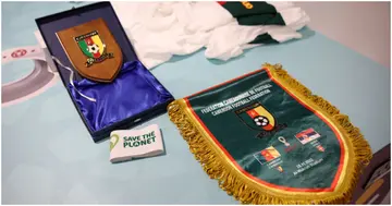 Morocco, Cameroon, captain armband, match pennant