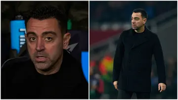 Xavi yelled "It's a disgrace" to TV cameras on Saturday.