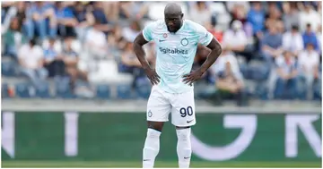 Romelu Lukaku looks dejected during the Serie A match between Empoli FC and Inter at Stadio Carlo Castellani. Photo by Matteo Ciambelli.