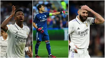 Iker Casillas, Vinicius Junior, Rodrygo, Karim Benzema, Real Madrid, Real Sociedad