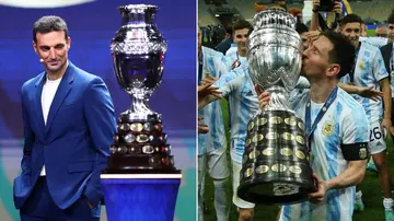 Argentina, 2024 Copa America, trophy, Copa America, Lionel Messi, Lionel Scaloni.