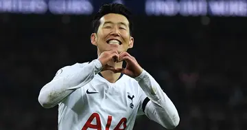 Son Heung-Min celebrating a goal for Tottenham Hotspur.