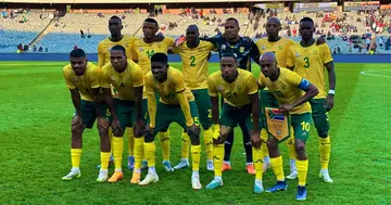 Bafana pose for a team photo.