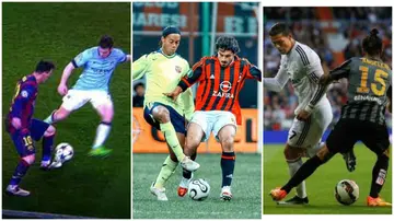 Top 8 crazy nutmegs in football history, featuring Cristiano Ronaldo, Lionel Messi and Ronaldinho