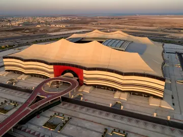 The Al Bayt stadium is constructed in the form of a Bedouin tent