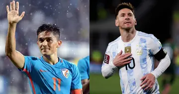 Sunil Chhetri, India, Lionel Messi, Argentina