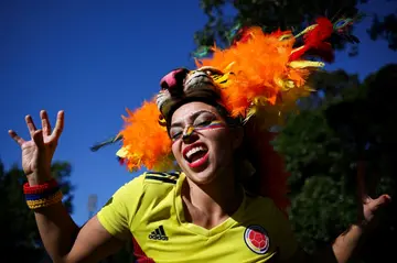 Colourful: A Colombian fan in Sydney