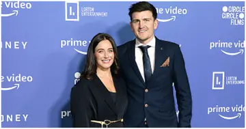 Fern Hawkins and Harry Maguire attend the World Premiere of the new Amazon Prime Video documentary "Rooney" at HOME Cinema. Photo by David M. Benett.