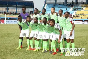Super Eagles pose for group picture before a game