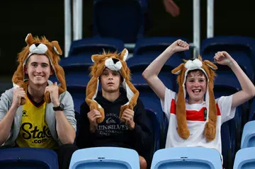 England supporters before the match with Denmark