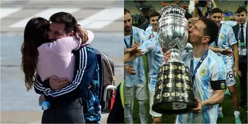 Moment Messi meets wife Ruccozzo at airport after Copa America win melt hearts