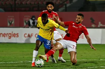 Neo Maema (L) was Mamelodi Sundowns' match-winner against Kaizer Chiefs in the South African Premiership.