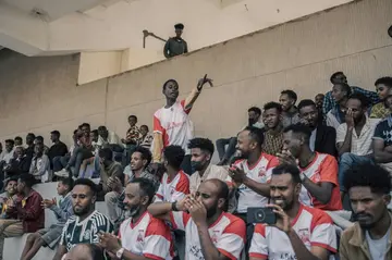 Fans enjoy a game  between Mekelle 70 Enderta and Raya Azebo