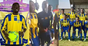 Lil Win and his new Edubiase teammates. SOURCE: Facebook/ New Edubiase United F.C