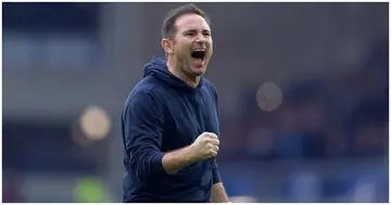 Frank Lampard of Everton reacts after the Premier League match between Everton and Chelsea at Goodison Park. Photo by Emma Simpson.