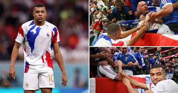 World Cup 2022, Kylian Mbappe, Checks On, Injured, French Fan, Crowd, Sport, World, Soccer, Morocco