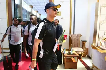 Ronaldo arriving at Tehran's Imam Khomeini International Airport before his Saudi club Al Nassr face Persepolis in the Asian Champions League