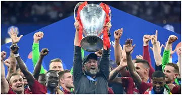 Jurgen Klopp celebrates with the Champions League trophy after winning the UEFA Champions League Final between Tottenham Hotspur and Liverpool. Photo by Michael Regan.