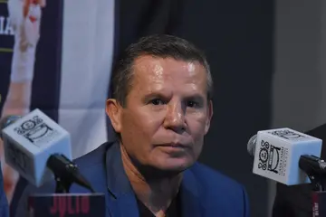  Julio Cesar Chavez speaks during a press conference to present the book 'Julio Cesar Chavez La Verdadera Historia' at Casa Lamm in Mexico City