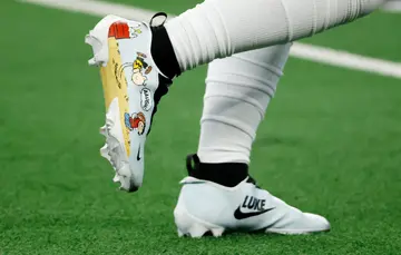 Boots of Josh Jacobs of the Las Vegas Raiders