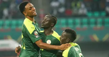 Abdoul Diallo celebrating his goal against Burkina Faso at AFCON. Credit: @CAF_Online