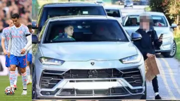 Cristiano Ronaldo stops over to greet Manchester United fan