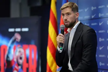 New Barcelona signing Inigo Martinez spoke to reporters during his presentation at the Spanish champions' training ground on Thursday