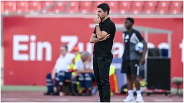 Mikel Arteta gestures during the pre-season friendly match between 1. FC Nürnberg and Arsenal FC at Max-Morlock Stadion. Photo by Harry Langer.