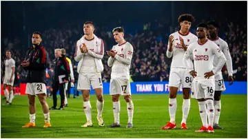 Antony, Jonny Evans, Rasmus Hojlund, Alejandro Garnacho, Ethan Wheatley, Kobbie Mainoo, Amad Diallo, Manchester United, Crystal Palace, Selhurst Park, London, England, Premier League.