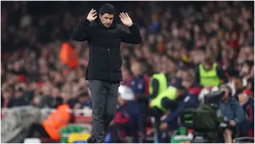 Mikel Arteta looks dejected during the Premier League match between Arsenal FC and Southampton FC at Emirates Stadium. Photo by Julian Finney.