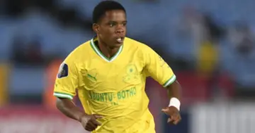 Siyabonga Mabena representing Mamelodi Sundowns.