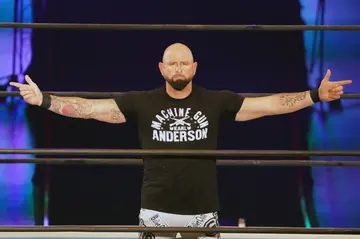 Karl Anderson enters the ring during the New Japan Pro-Wrestling 
